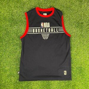 Navy blue and red NBA sleeveless basketball jersey tank top (M)